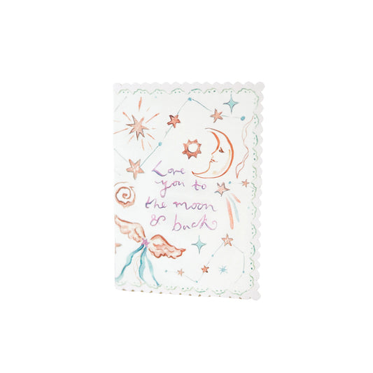 Love You to the Moon and Back Scalloped Edge Card
