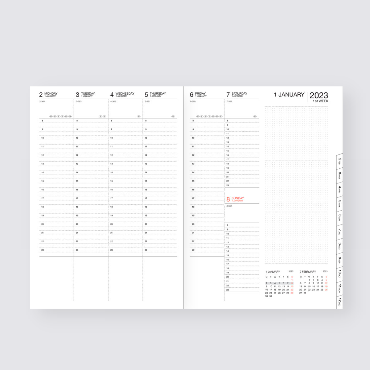2024-2025 Storage.It Weekly A5 Diary - Purple
