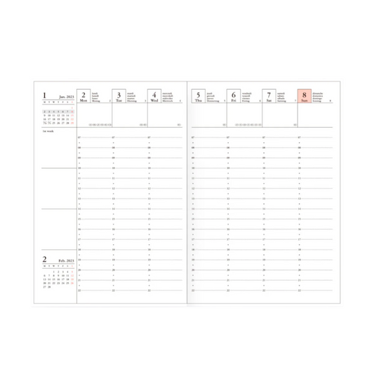 2024-2025 Colors Weekly A6 Diary - Pink