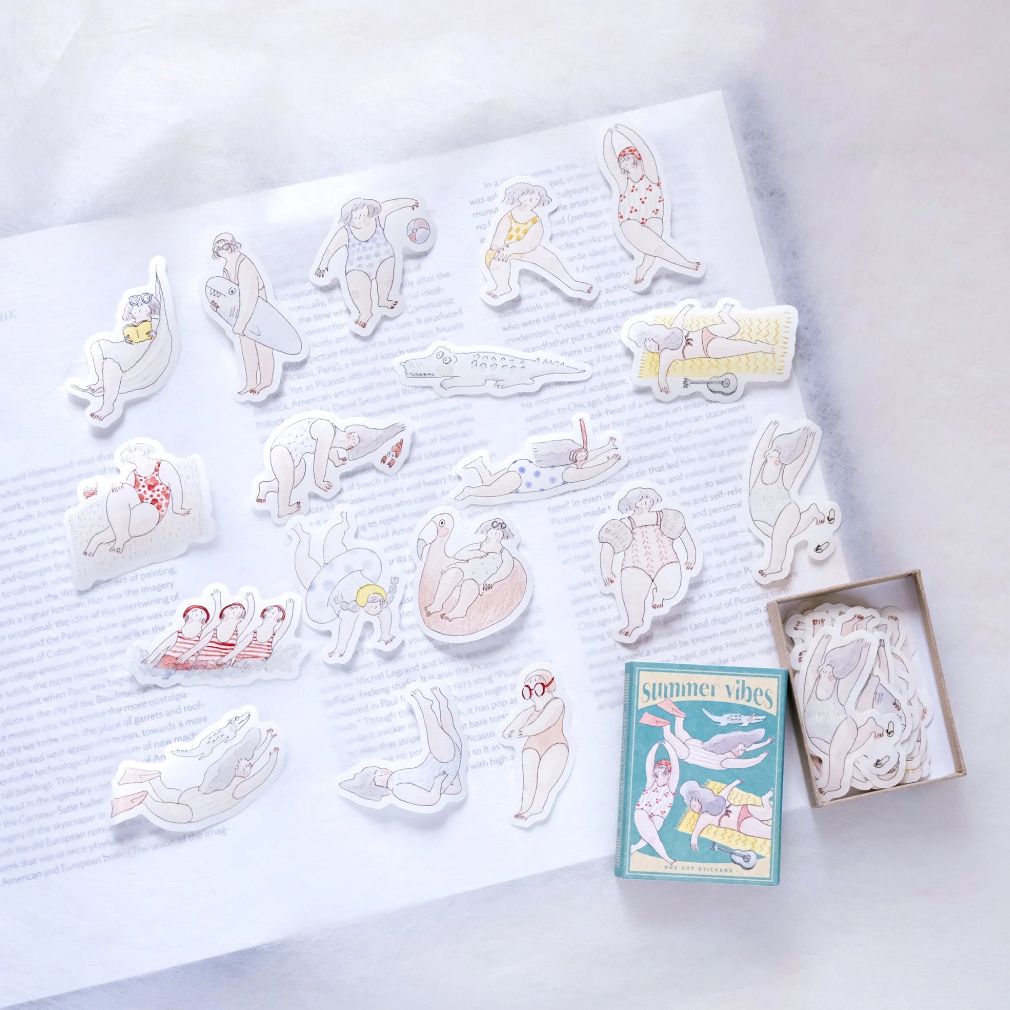 illsutrated stickers summer theme