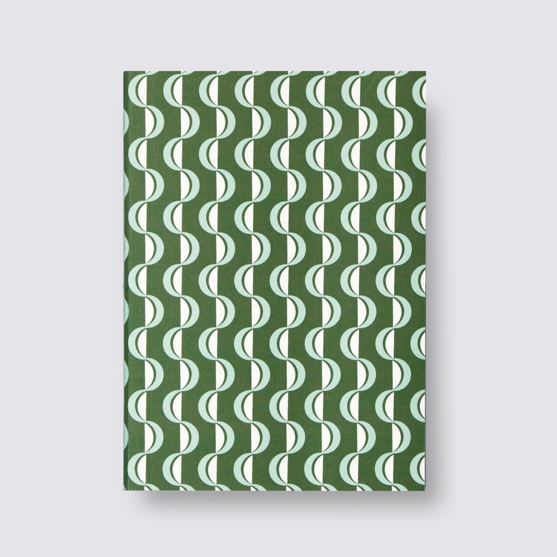 Medium Layflat Notebook - Wave Forest Green / Blue - Plain