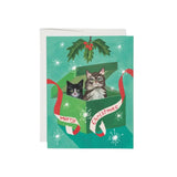 merry Christmas cats card with envelope