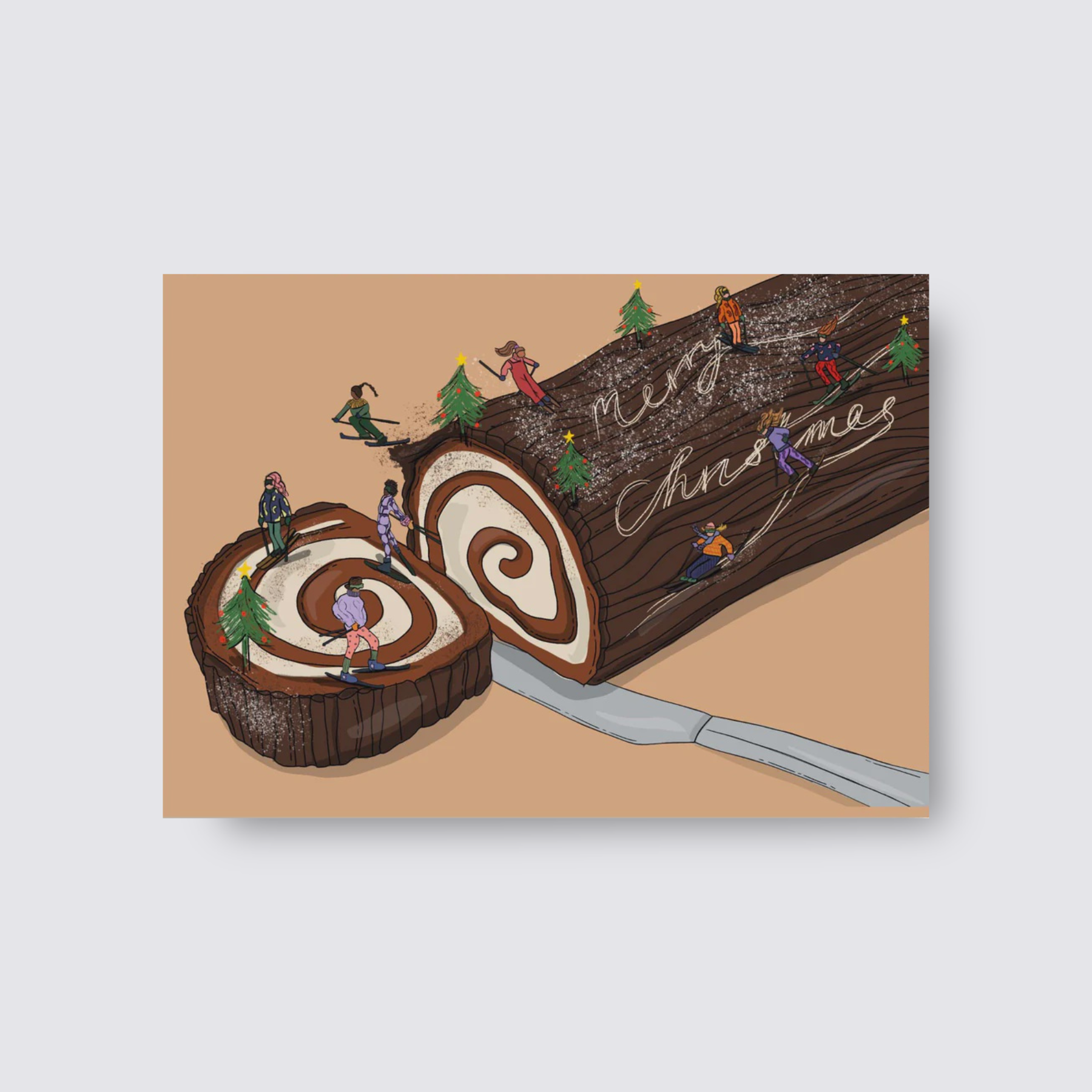 Skiing  Christmas card