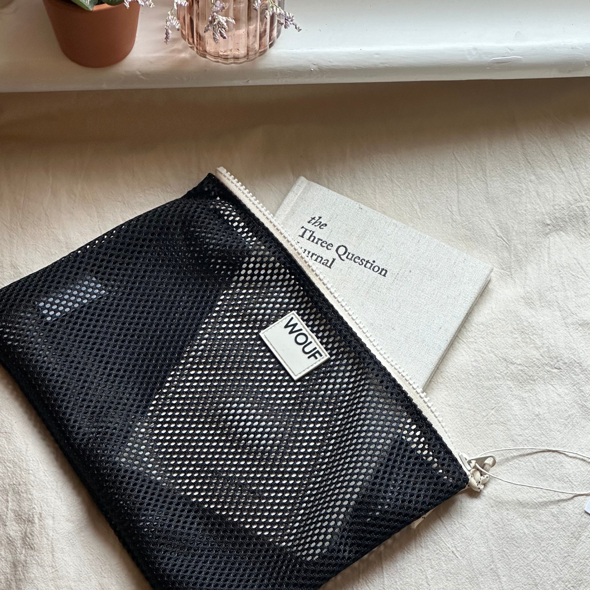 black mesh pouch lifestyle