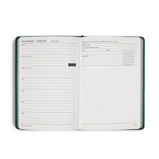 2025 A5 Weekly Notes Diary - Lemon