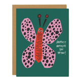 Mothers Day Birthday Card with Butterfly Illustration