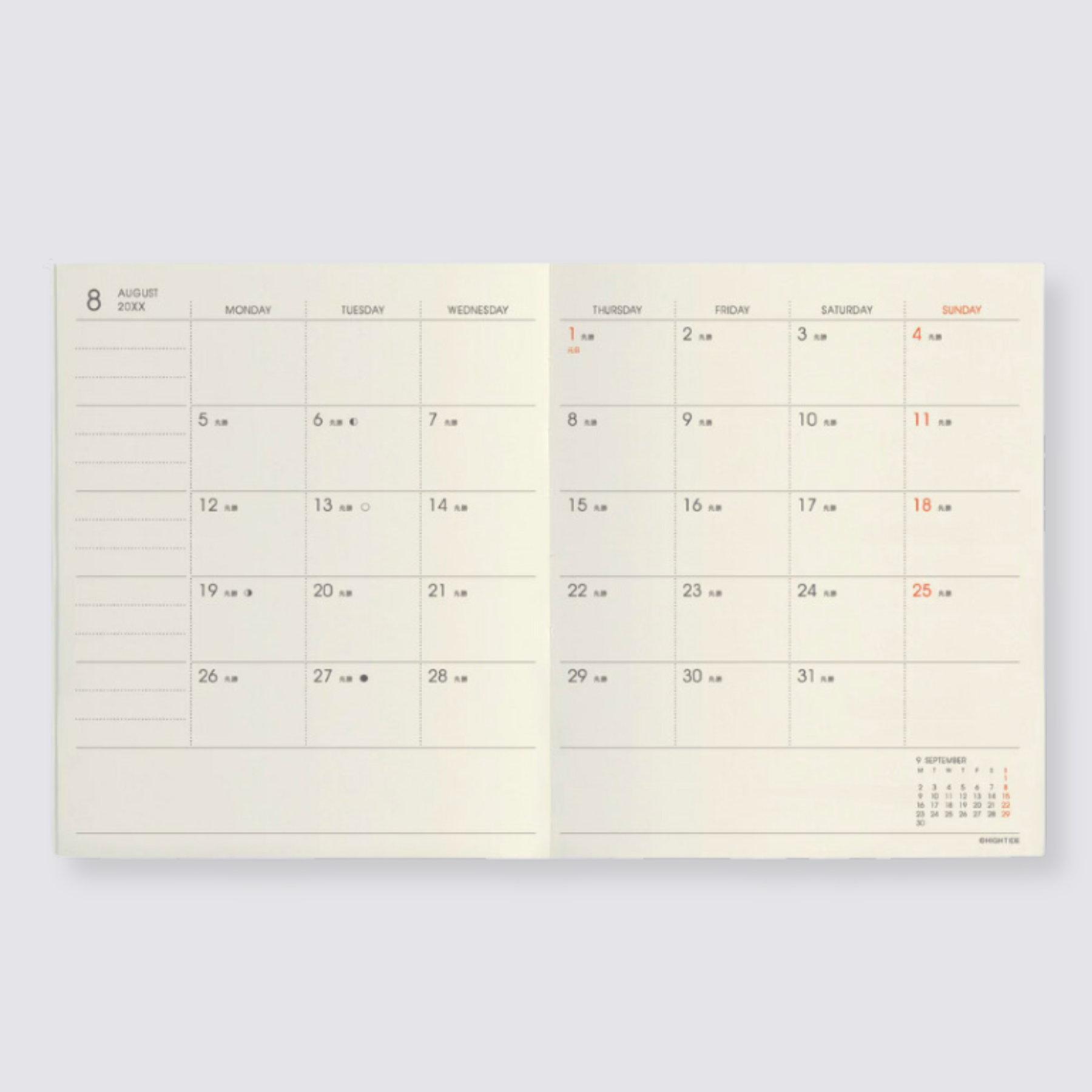 pocket monthly planner 2024 nahe