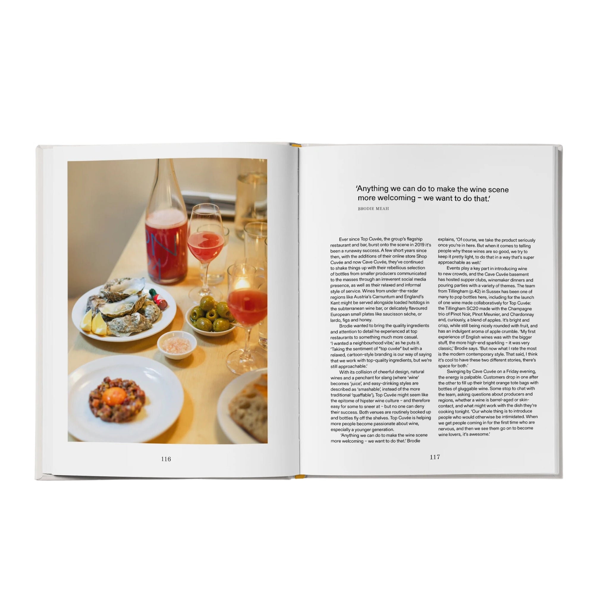 New British Wine Book Spread on Table