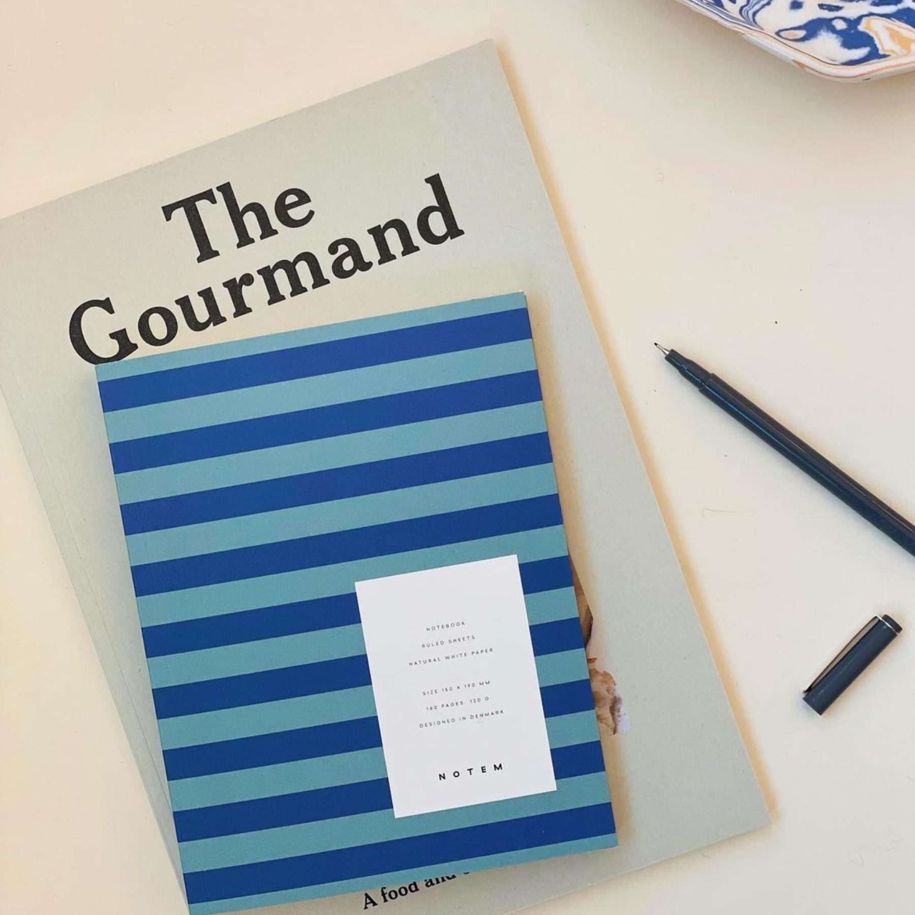 notem blue stripe notebook