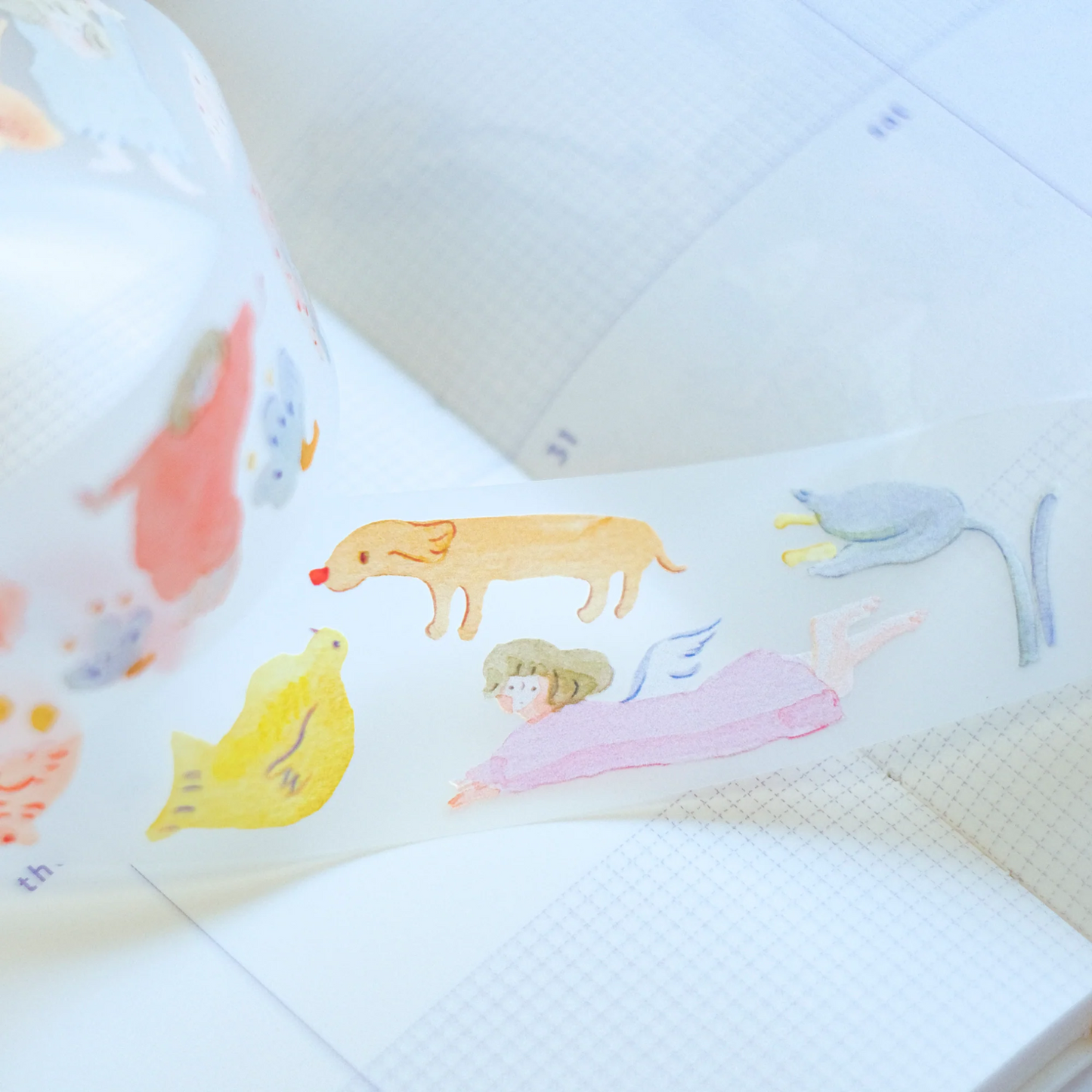 Illustrated masking tape. Beautiful gift wrap tape. 