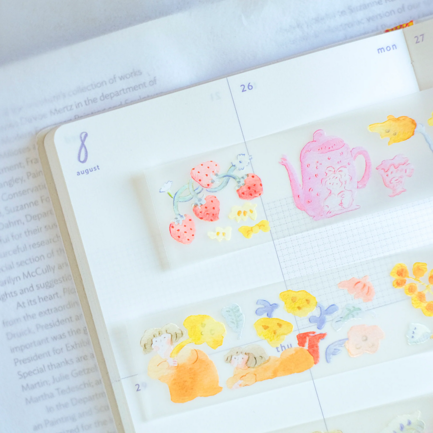 Illustrated masking tape. Beautiful gift wrap tape. 