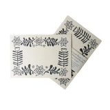 navy blue floral design place cards