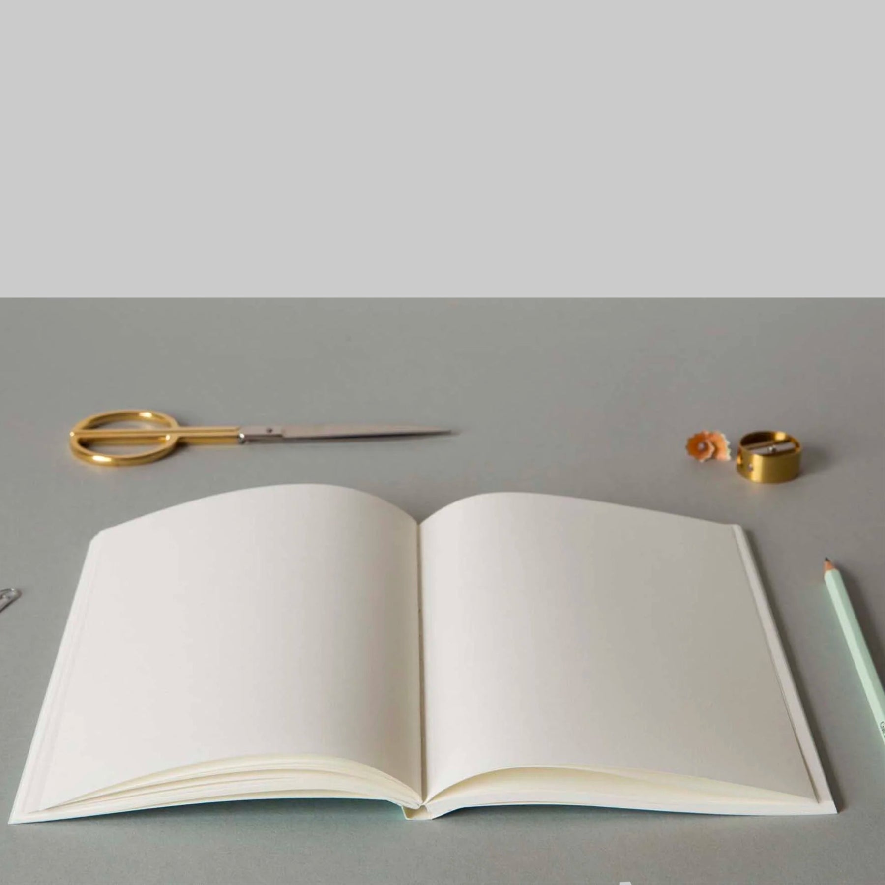 Medium Layflat Notebook - Wave Forest Green / Blue - Plain