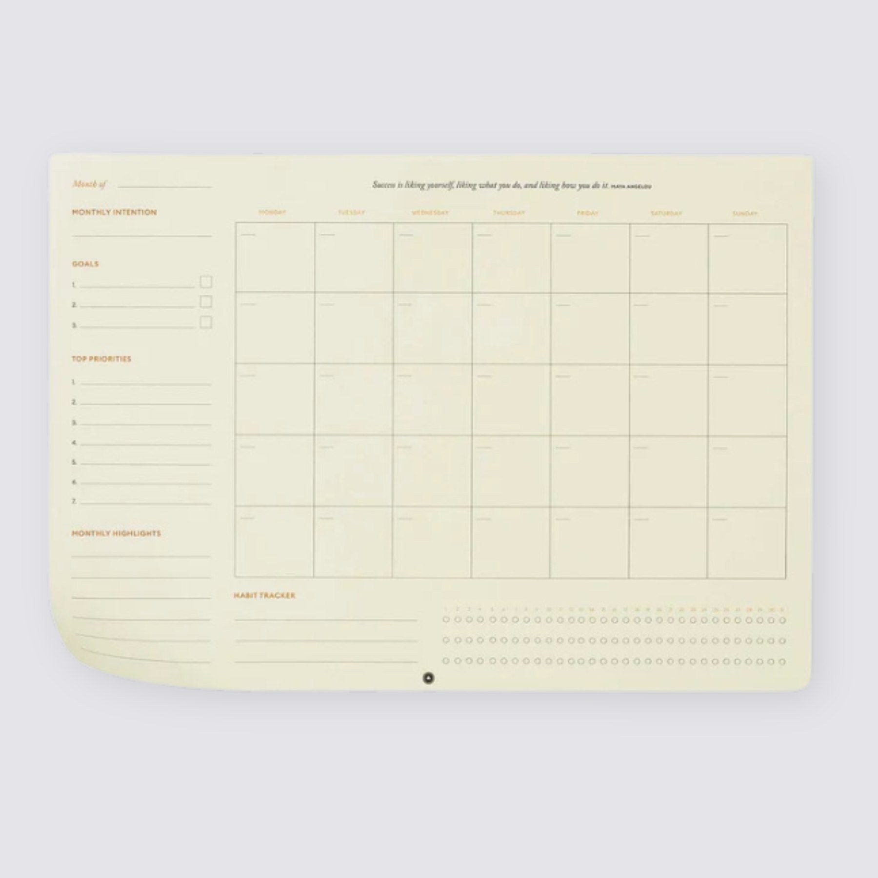 Monthly Desk Pad