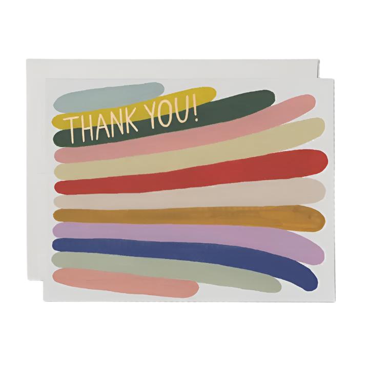 Rainbow Stripes Thanks Card