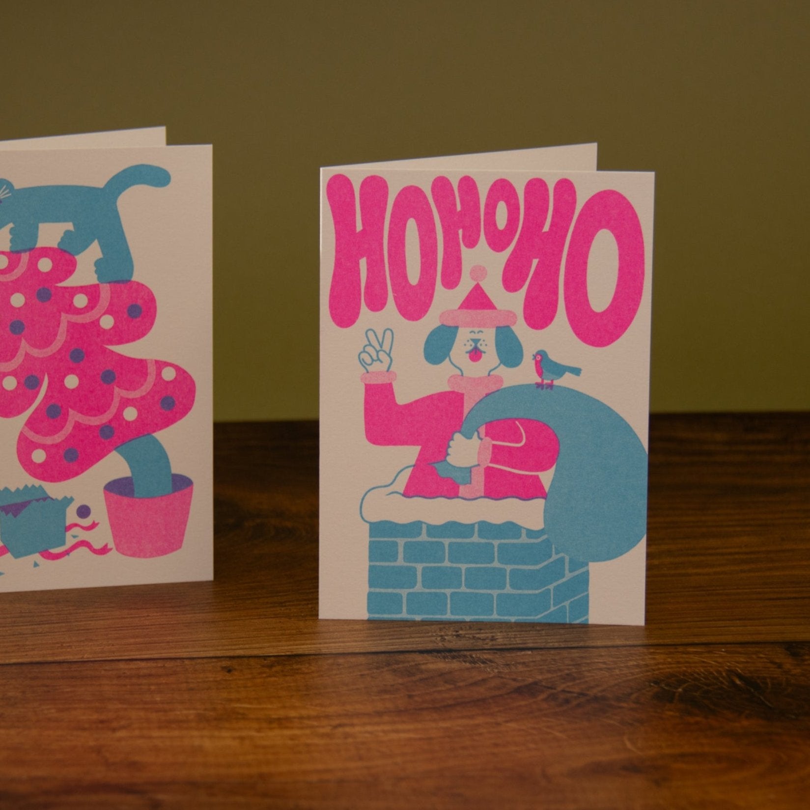 risograph xmas greetings card
