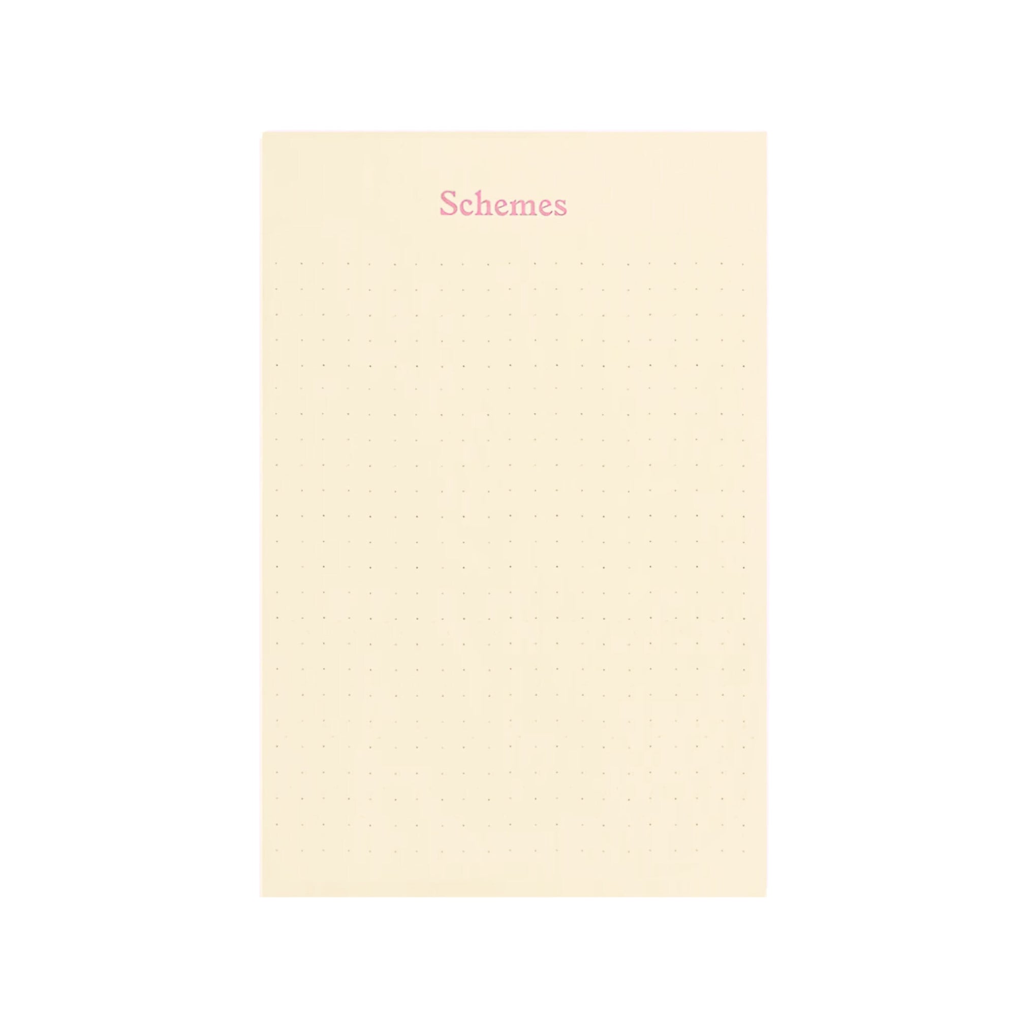 Beige notebook with 'Schemes' text on a white background