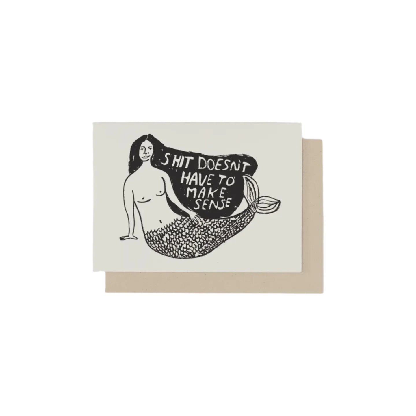 A card for any occasion with a mermaid drawing