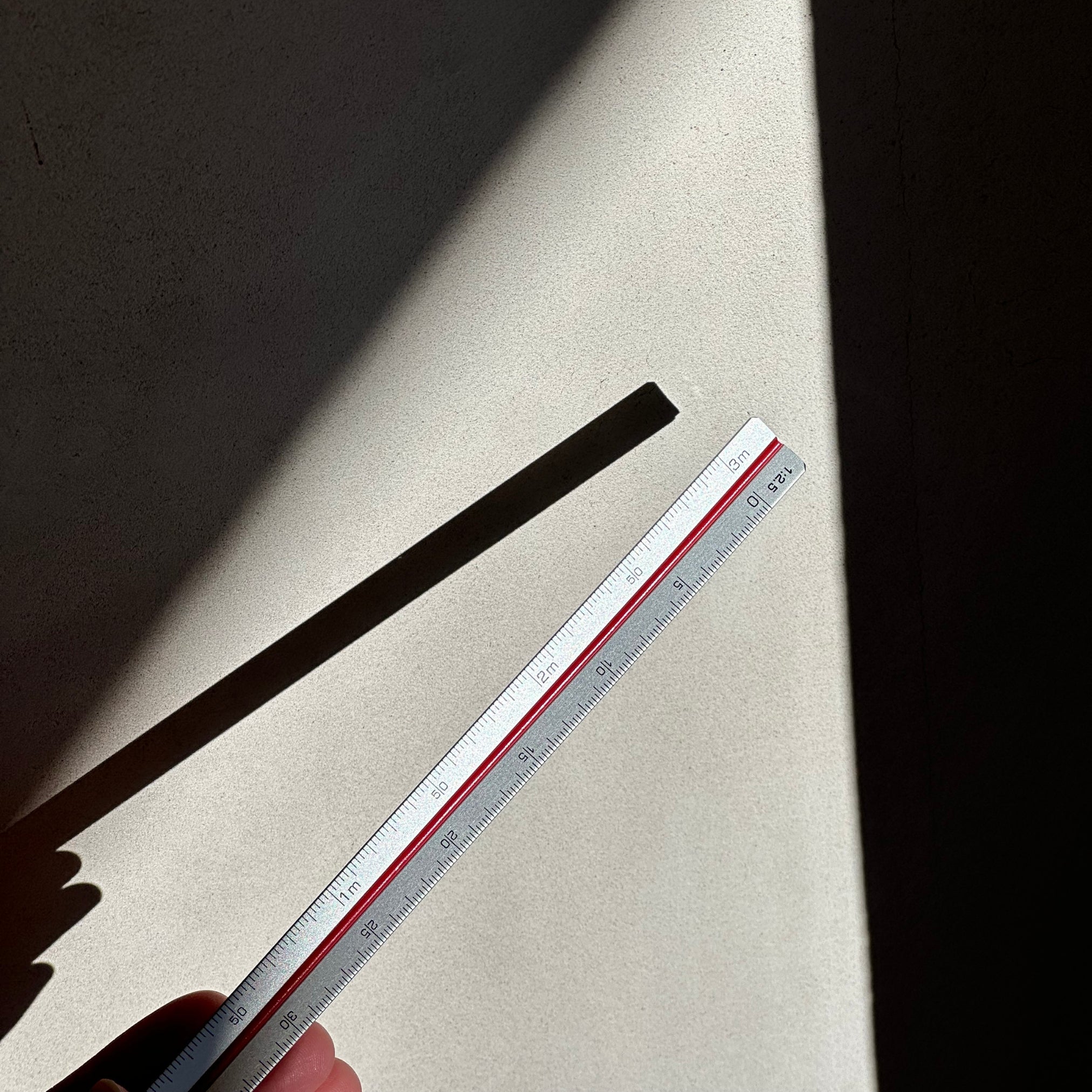 Triangular Scale Ruler in Silver