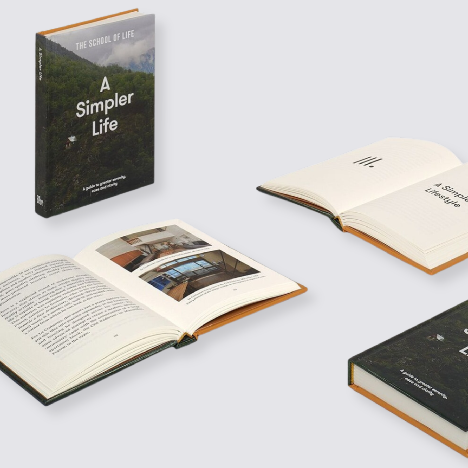 Flat lay of A Simpler Life Books