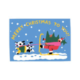 Merry Christmas skiing card