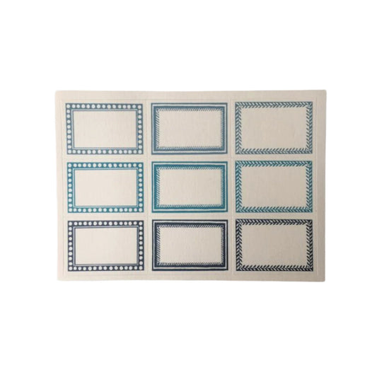Small Adhesive Labels - Set of 18 / Blue Green