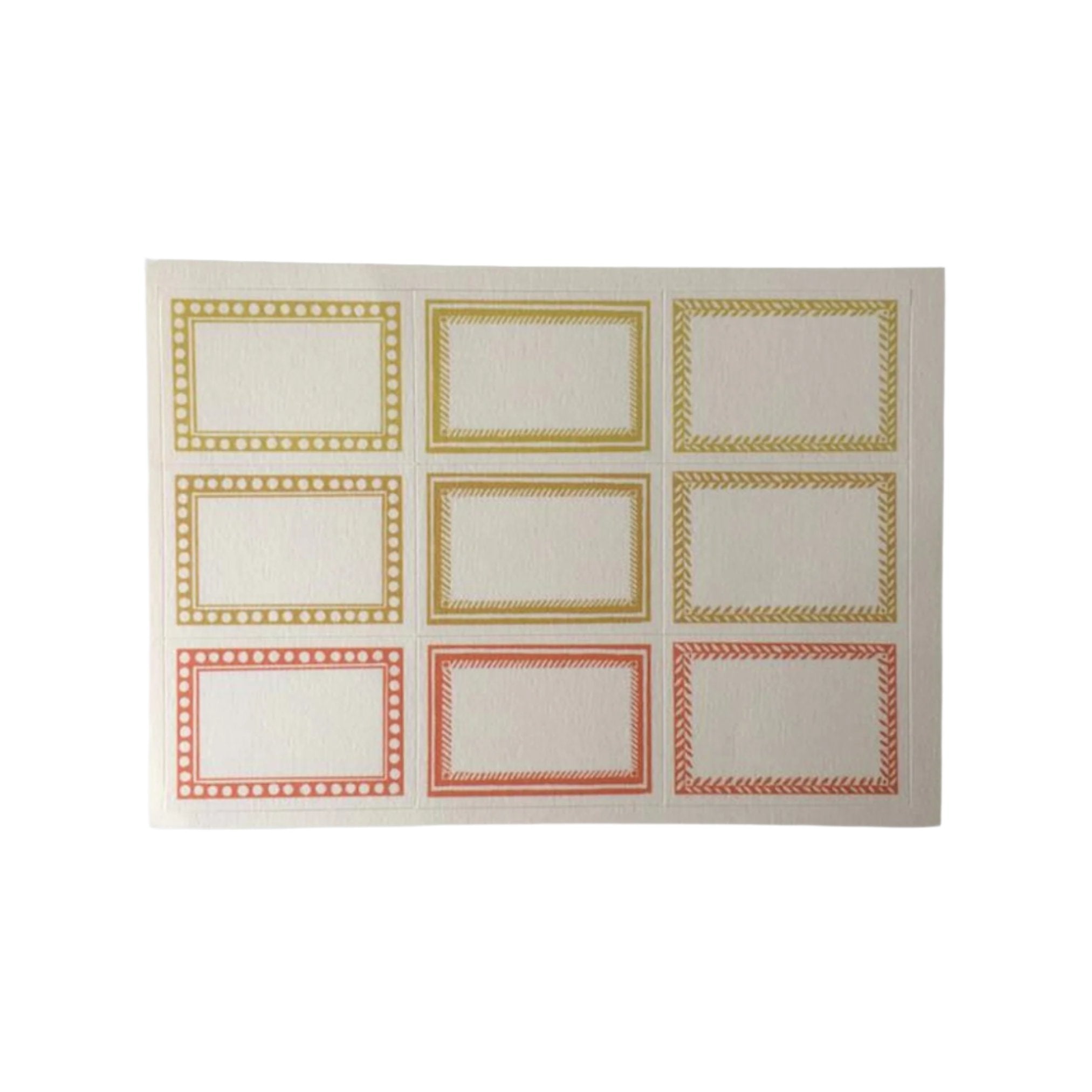 set of 18 yellow rectangular labels for writing