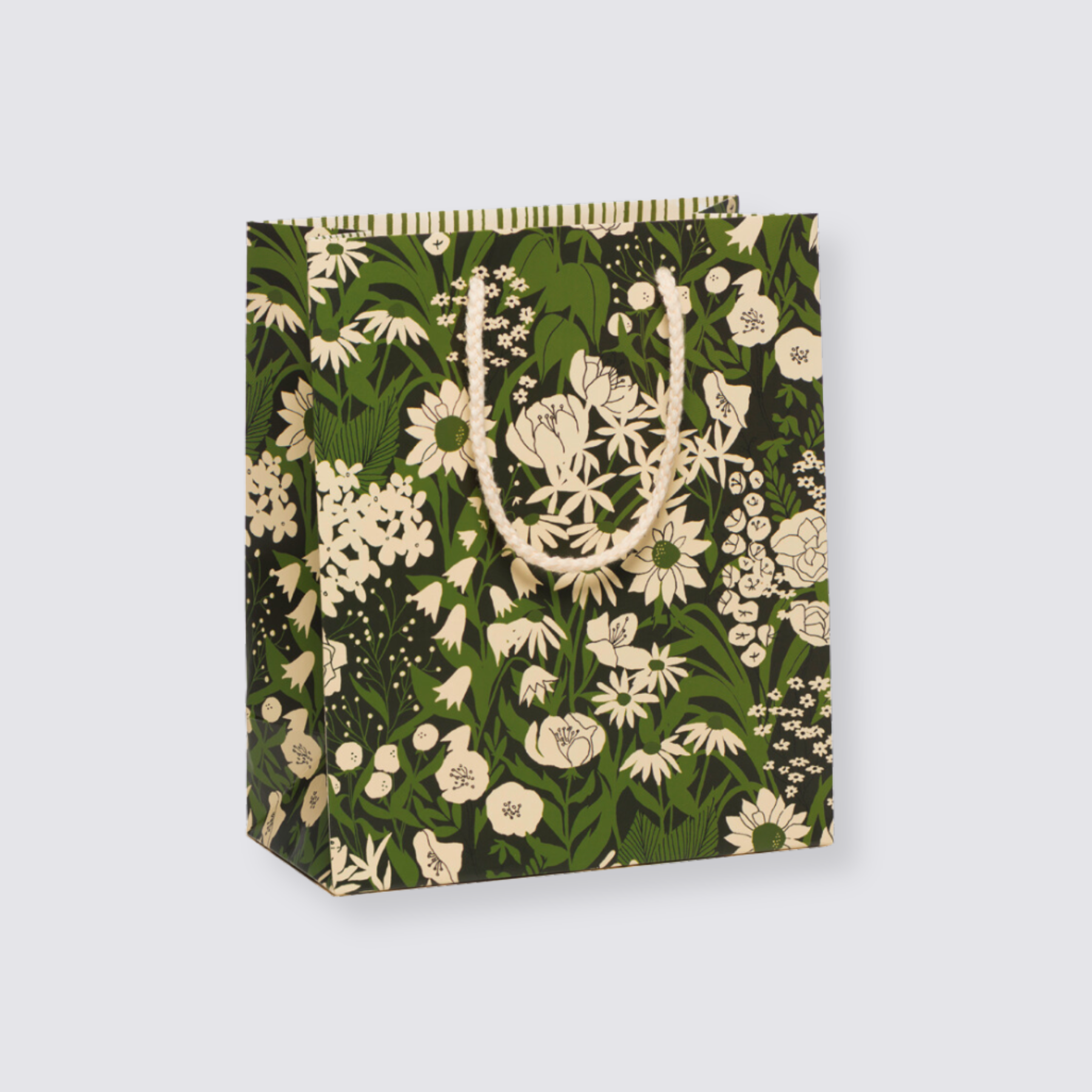Olive wild floral print small gift bag