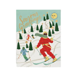 ski slopes Christmas card
