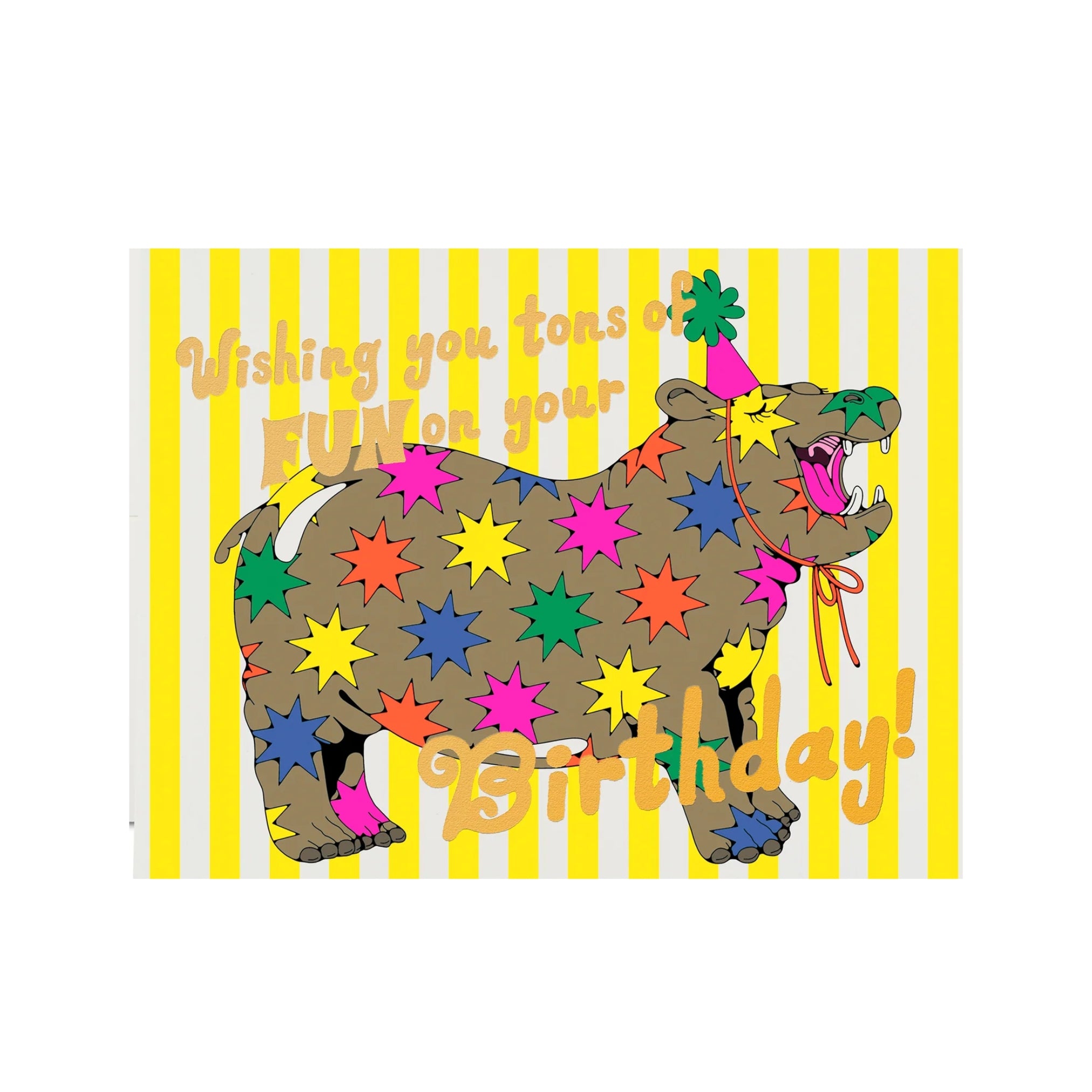 Star Hippos Birthday Greetings Card