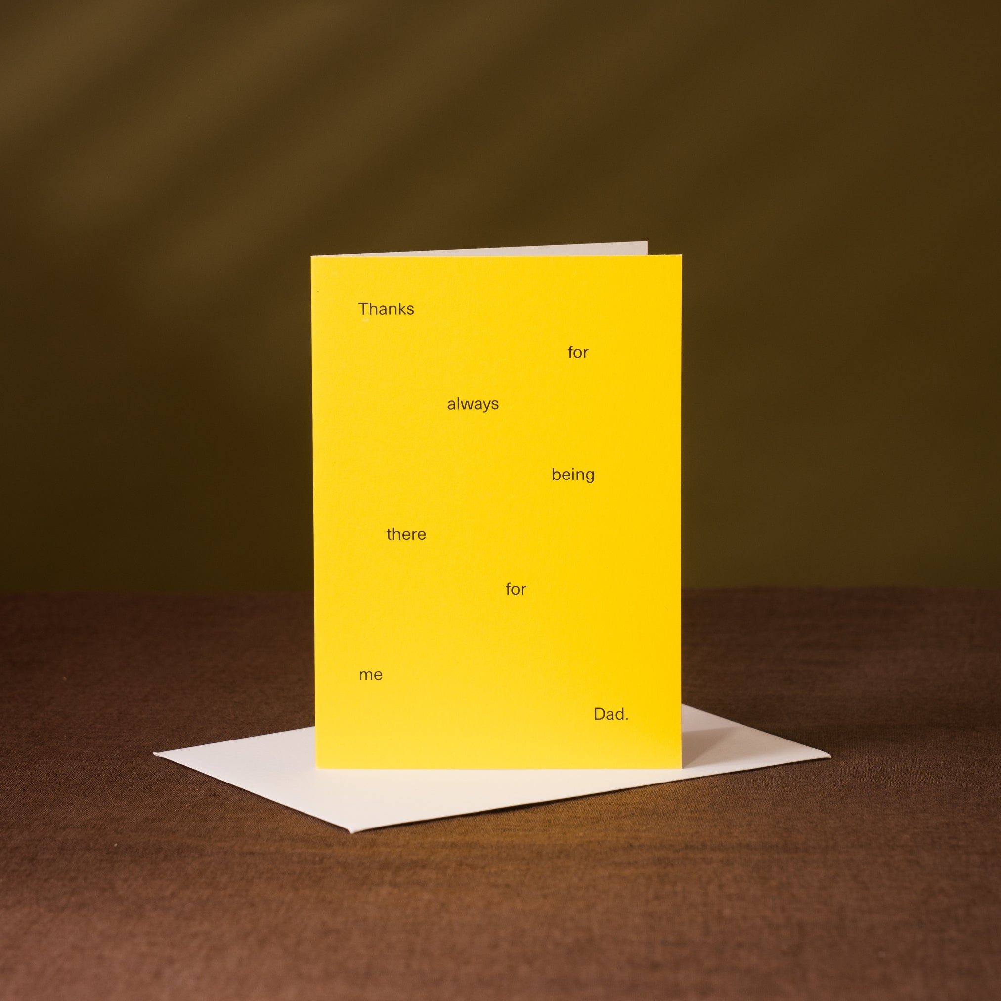 Thanks dad yellow greetings card