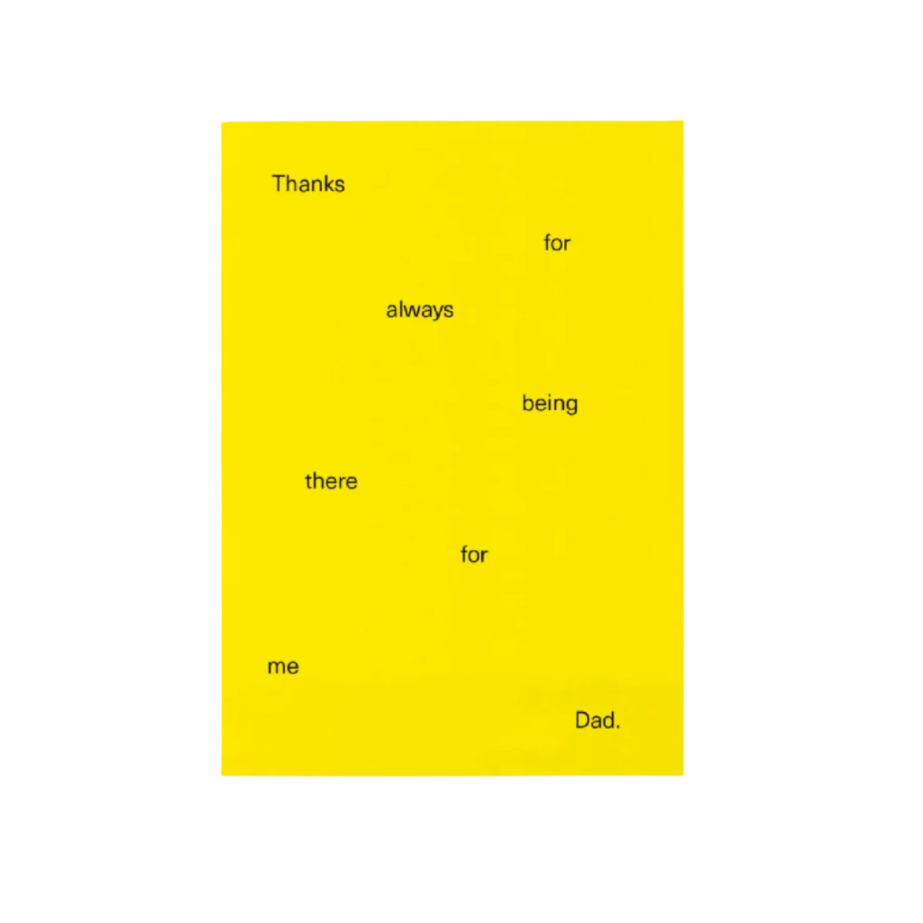 Thanks Dad Card in Yellow
