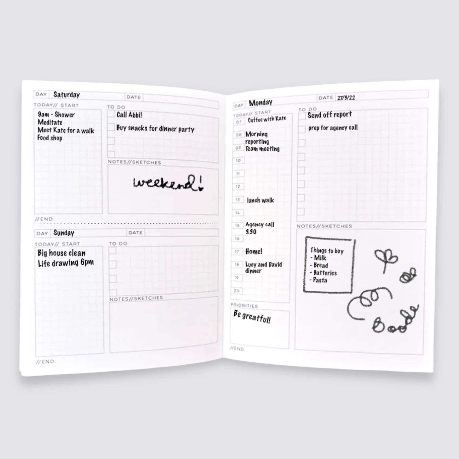 undated planner