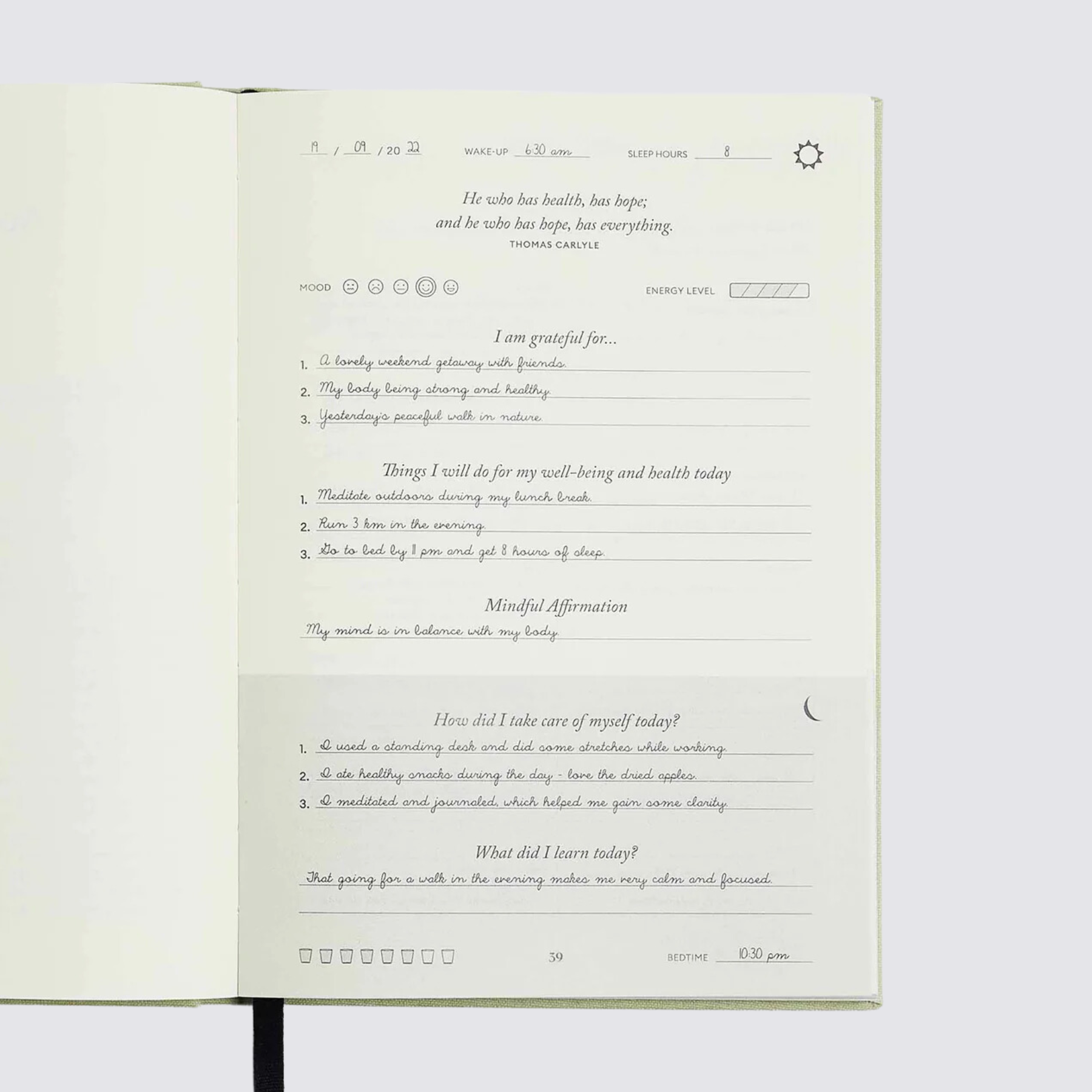 Five Minute Fitness Journal 