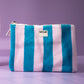 Towele Pouch Bag Case Striped Blue Wouf