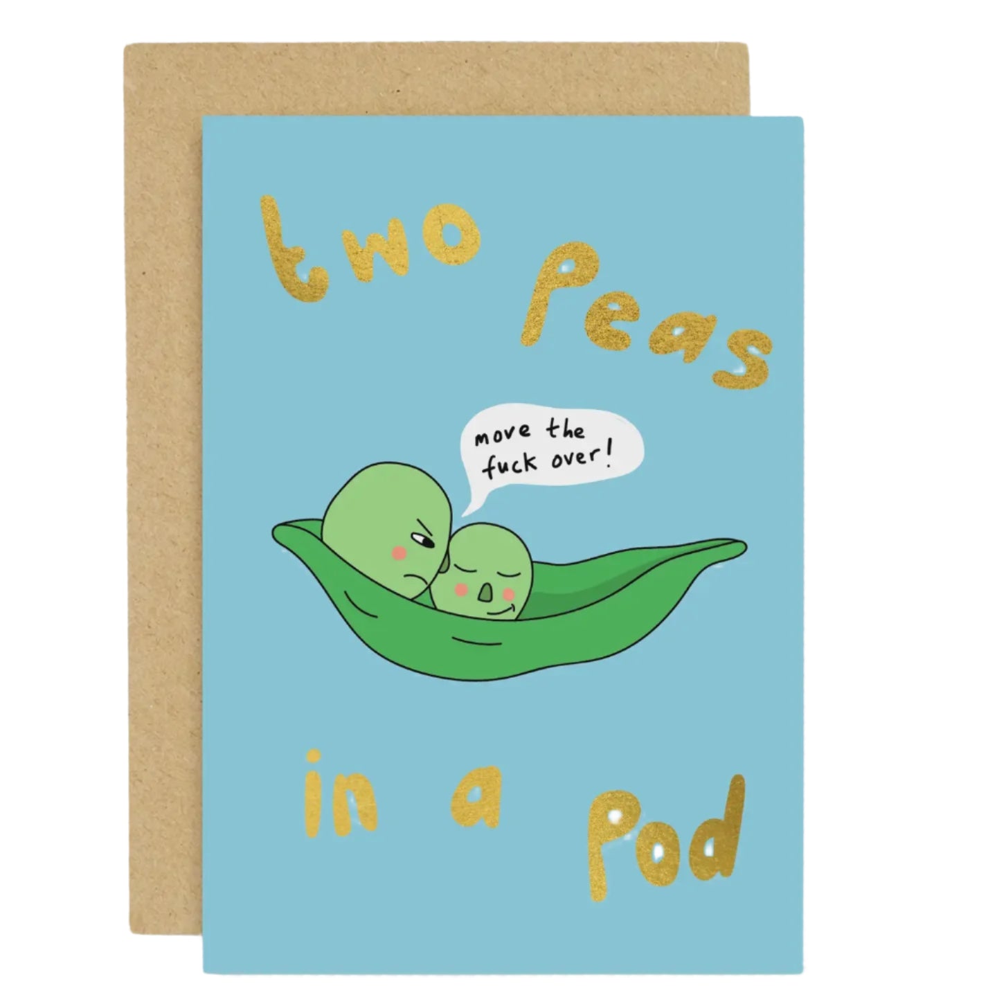 Two Peas in a Pod card with Gold Foiling