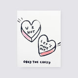 Obey the Candy valentines card