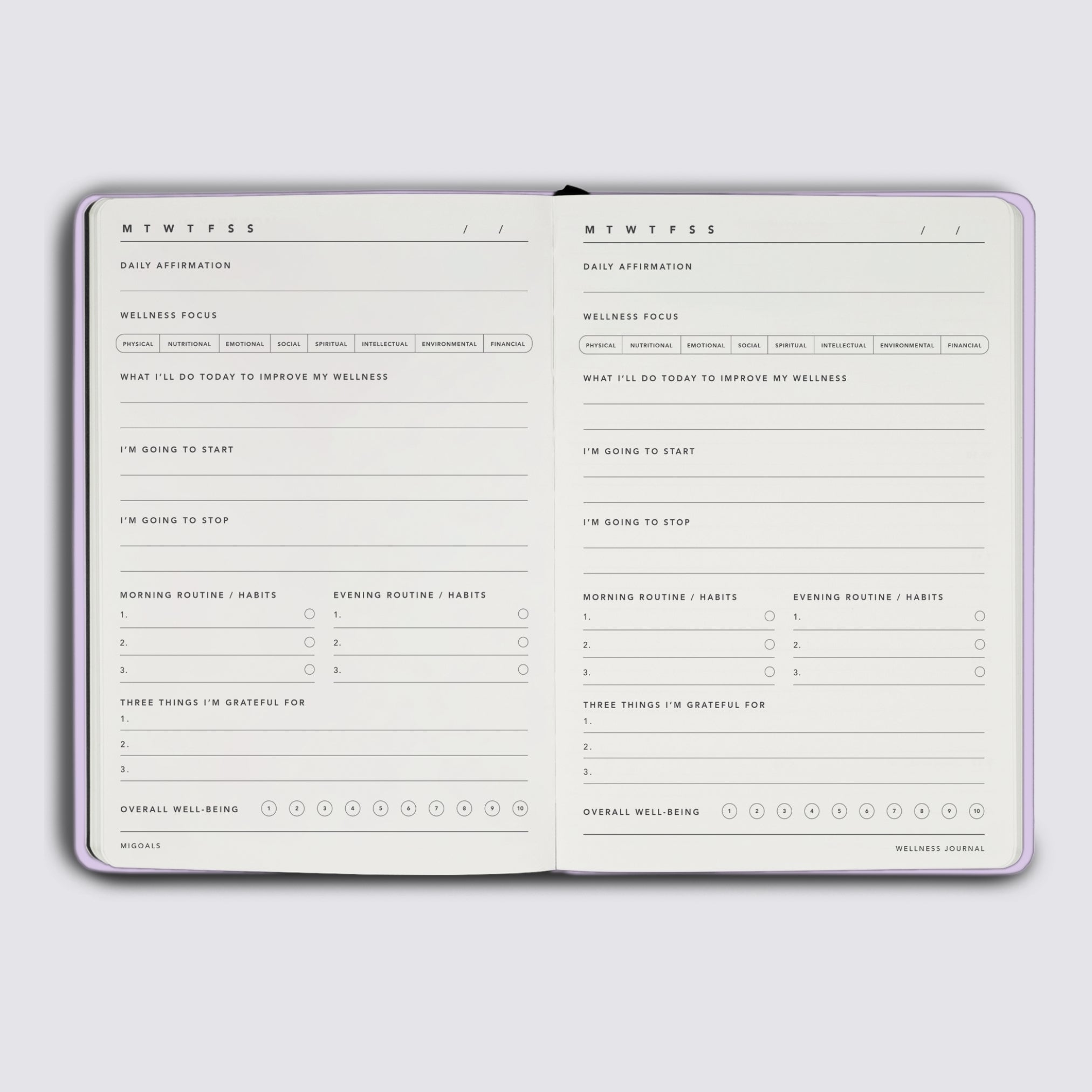 Wellness Journal Inners
