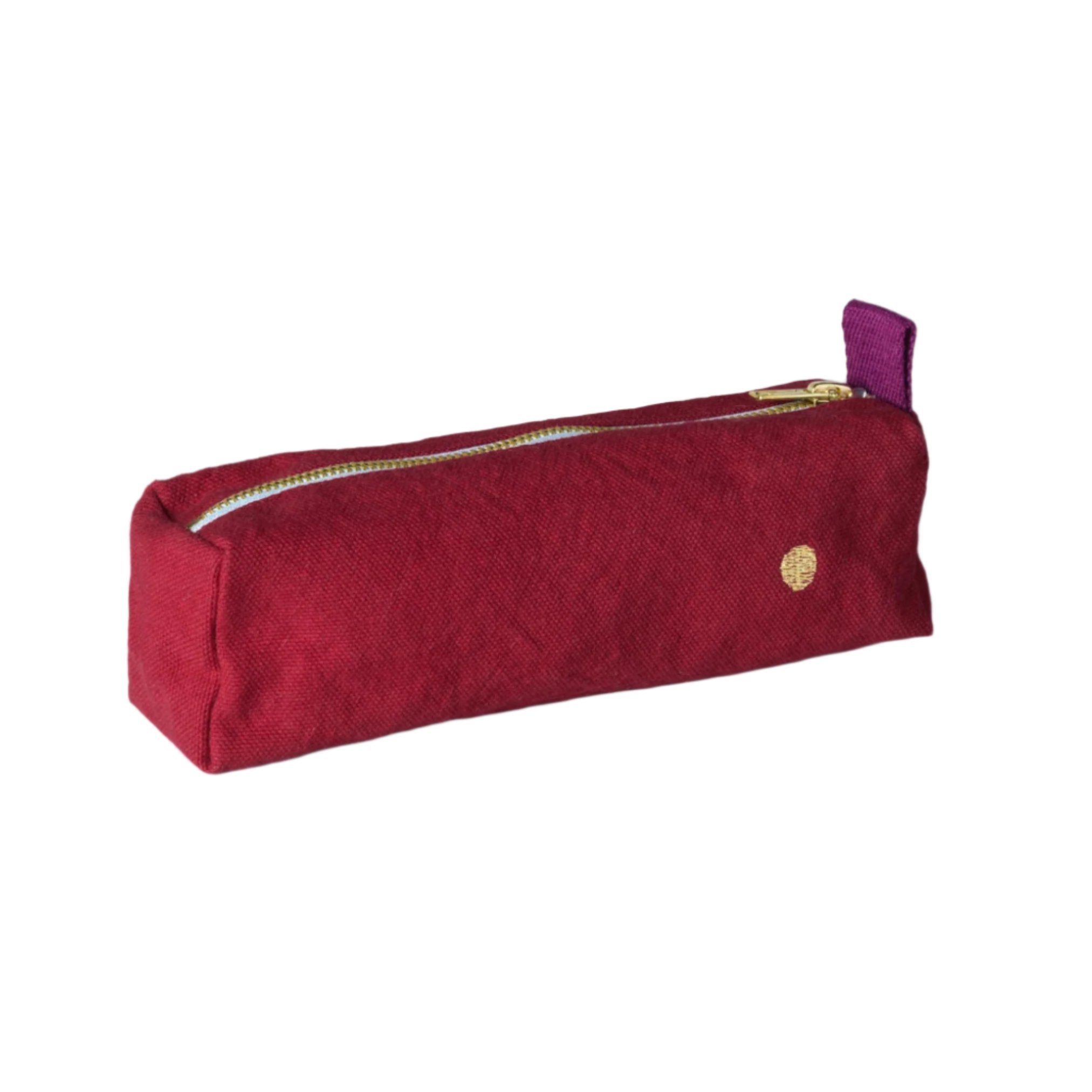Red Pencil Case That is Waterproof with zipper. 
