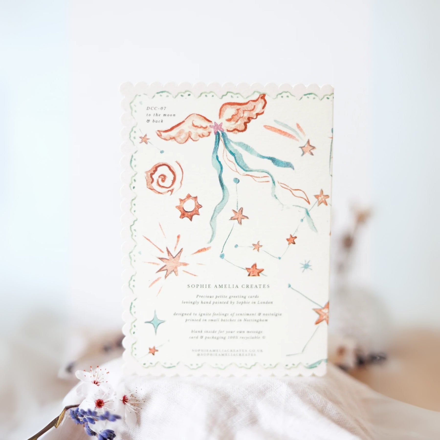 watercolour love you to the moon cards