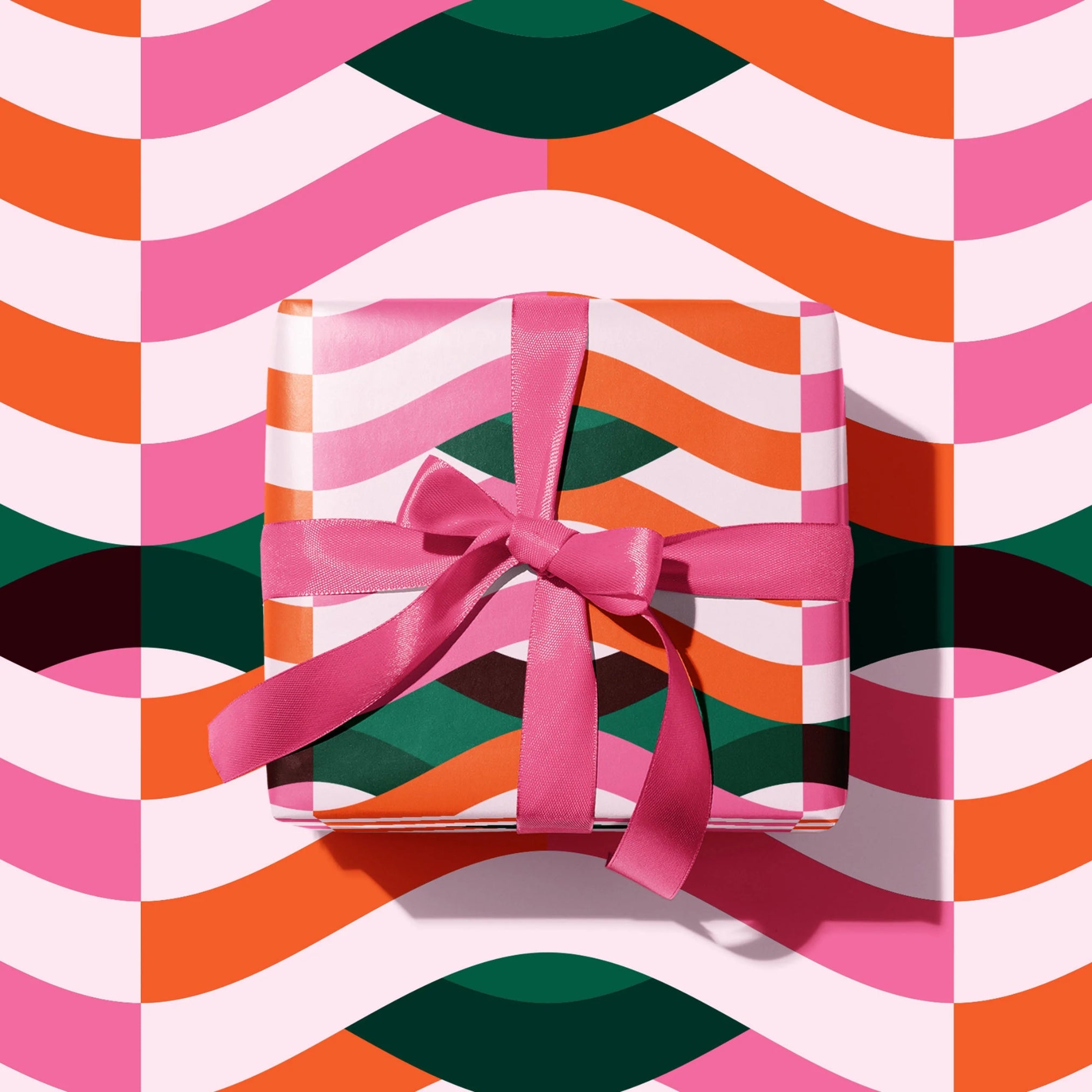 Colourful wave retro wrapping paper in high quality design. 