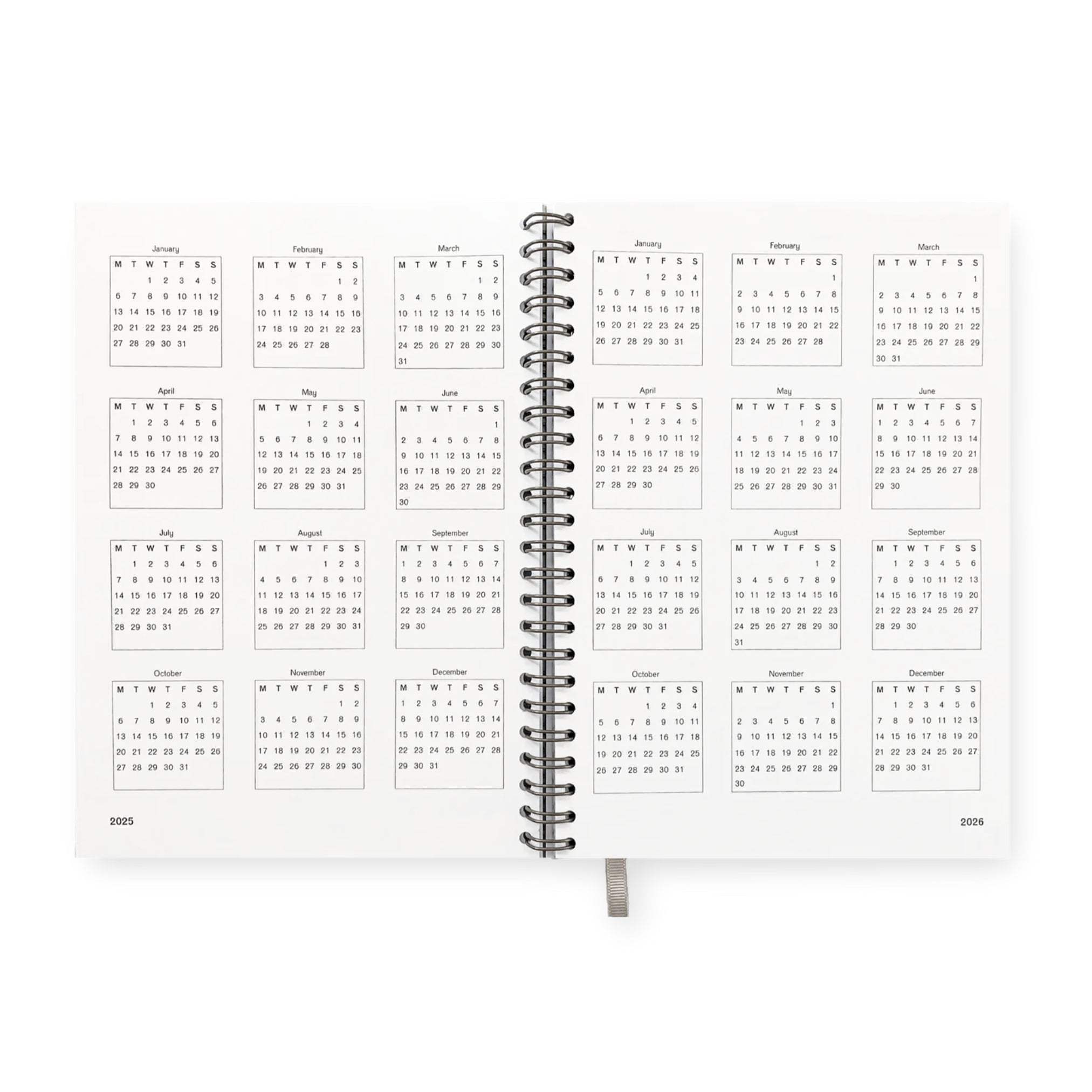 2025 weekly planner year key