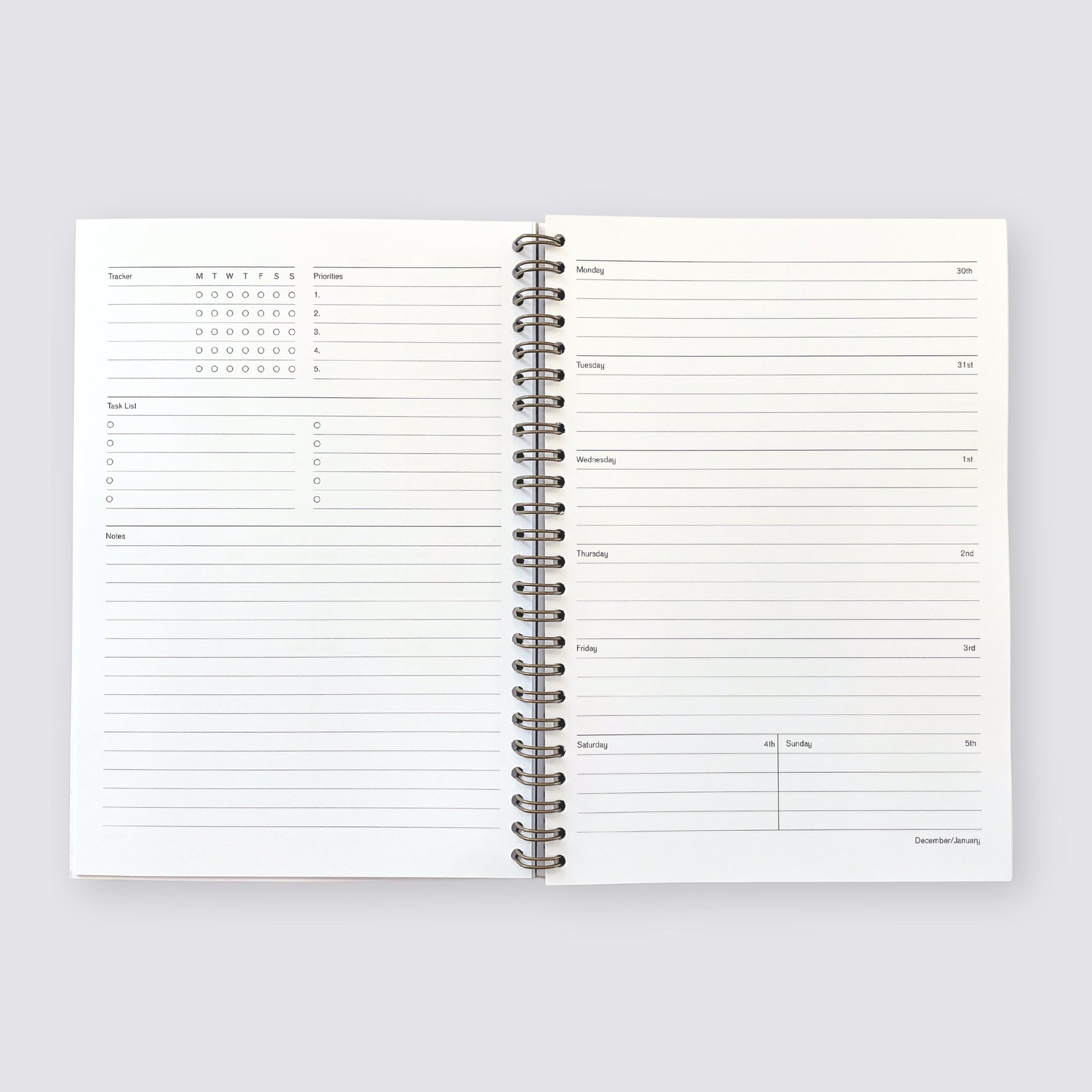 2025 Weekly A5 Diary - Mulberry Red