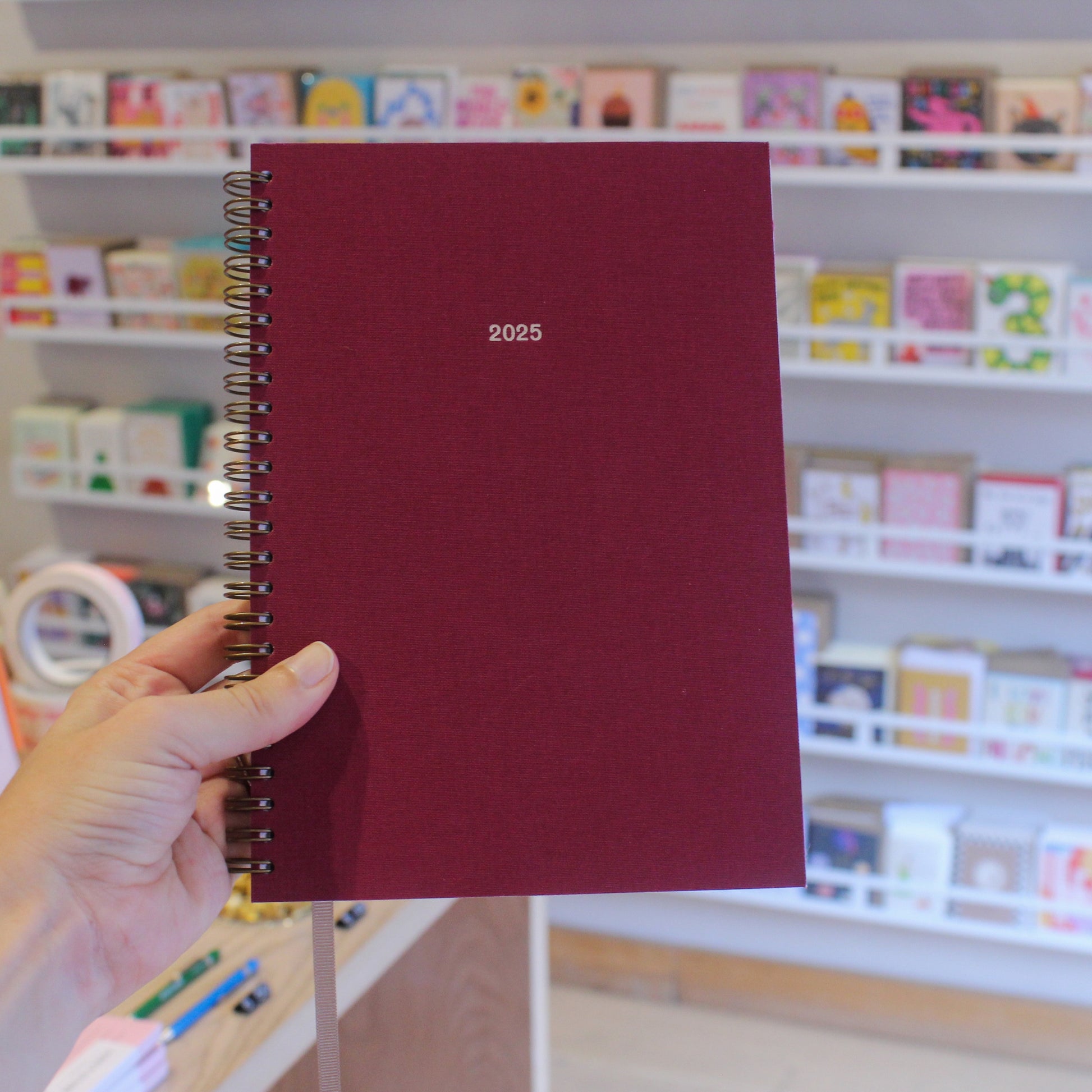 2025 Weekly A5 Diary - Mulberry Red
