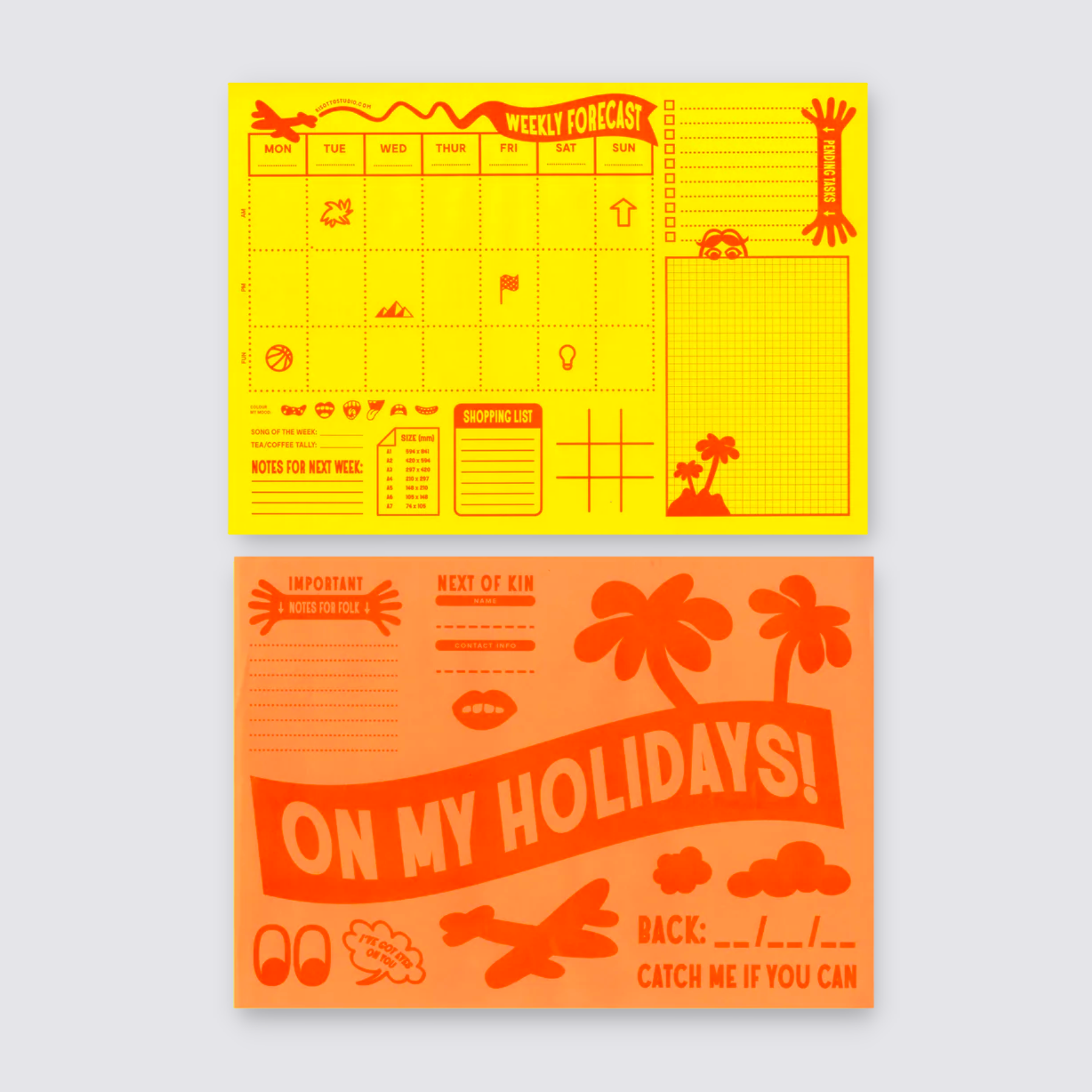 Weekly Planner A3 Yellow