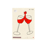 Red wine glass card for love and friendship