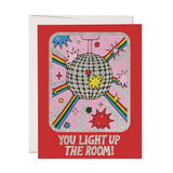 you light up the room red card with envelope
