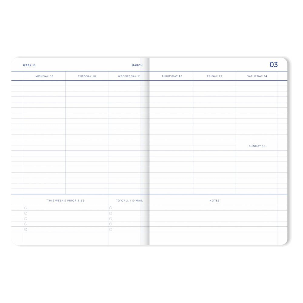 2026 My Journal Weekly Diary - Coral Stripes