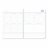 Two pages of a planner with structured layout on a white background