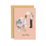 I'm busy barbie birthday card